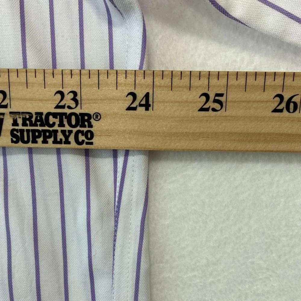 Enro white and purple striped long sleeve dress shirt NWT size 16 1/2 33-35 - Picture 5 of 5